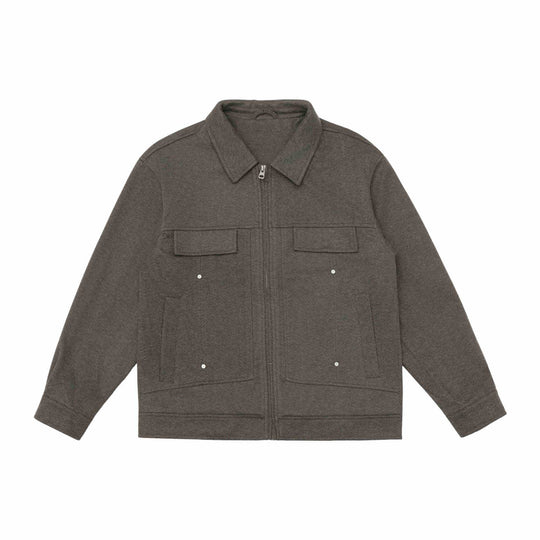 Herren Wollmix‑Shacket mit Reißverschluss, Pattentaschen und kastiger Silhouette Shop Nory