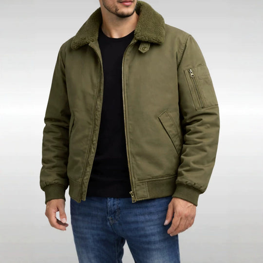 Herren Modische Bomberjacke mit Fleecefutter