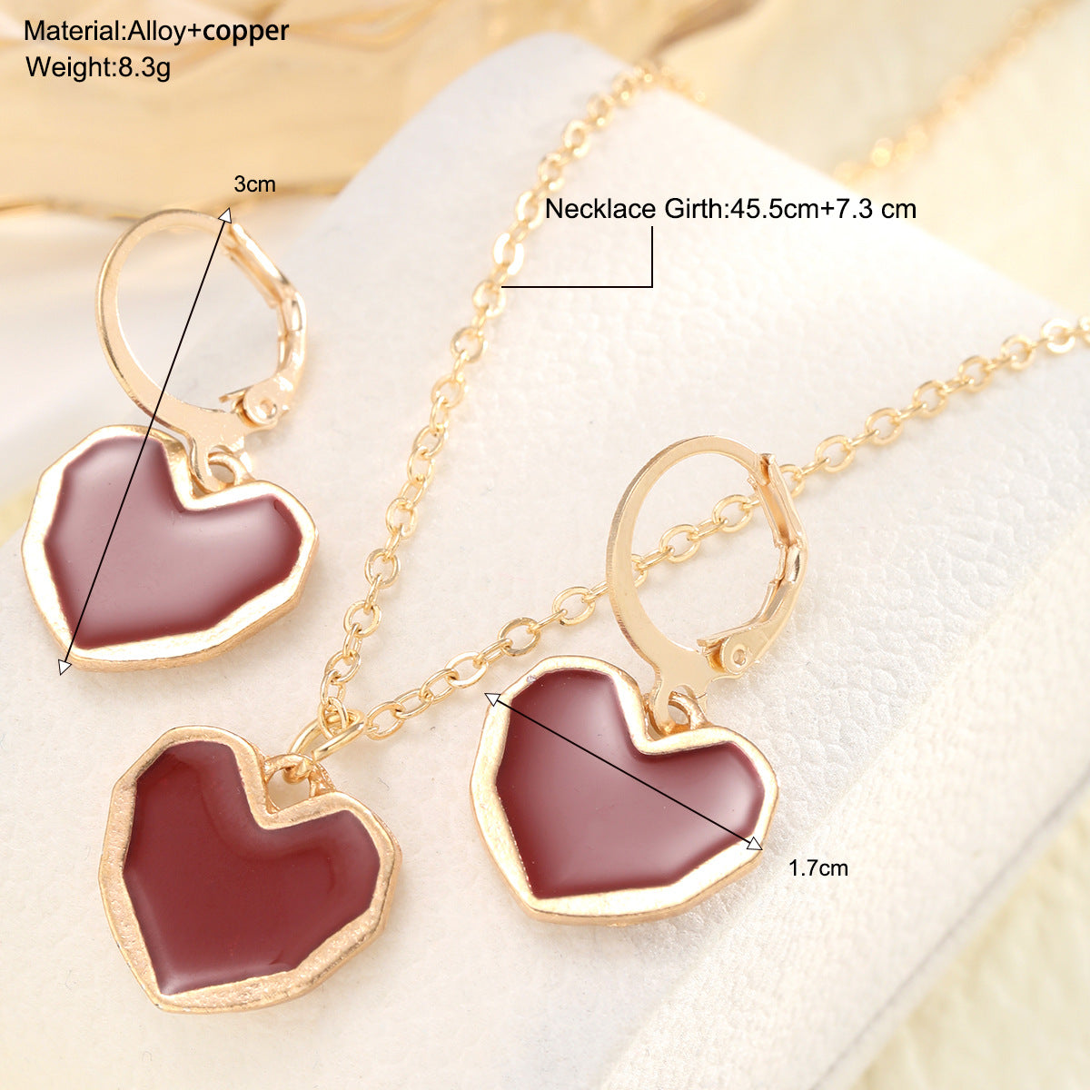 Damen Schmuckset mit Herzanhängern Shop Nory