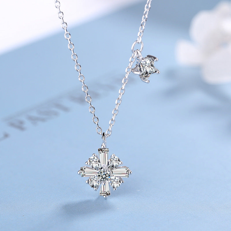 Damen Kette mit glitzerndem Schneeflockenanhänger Shop Nory