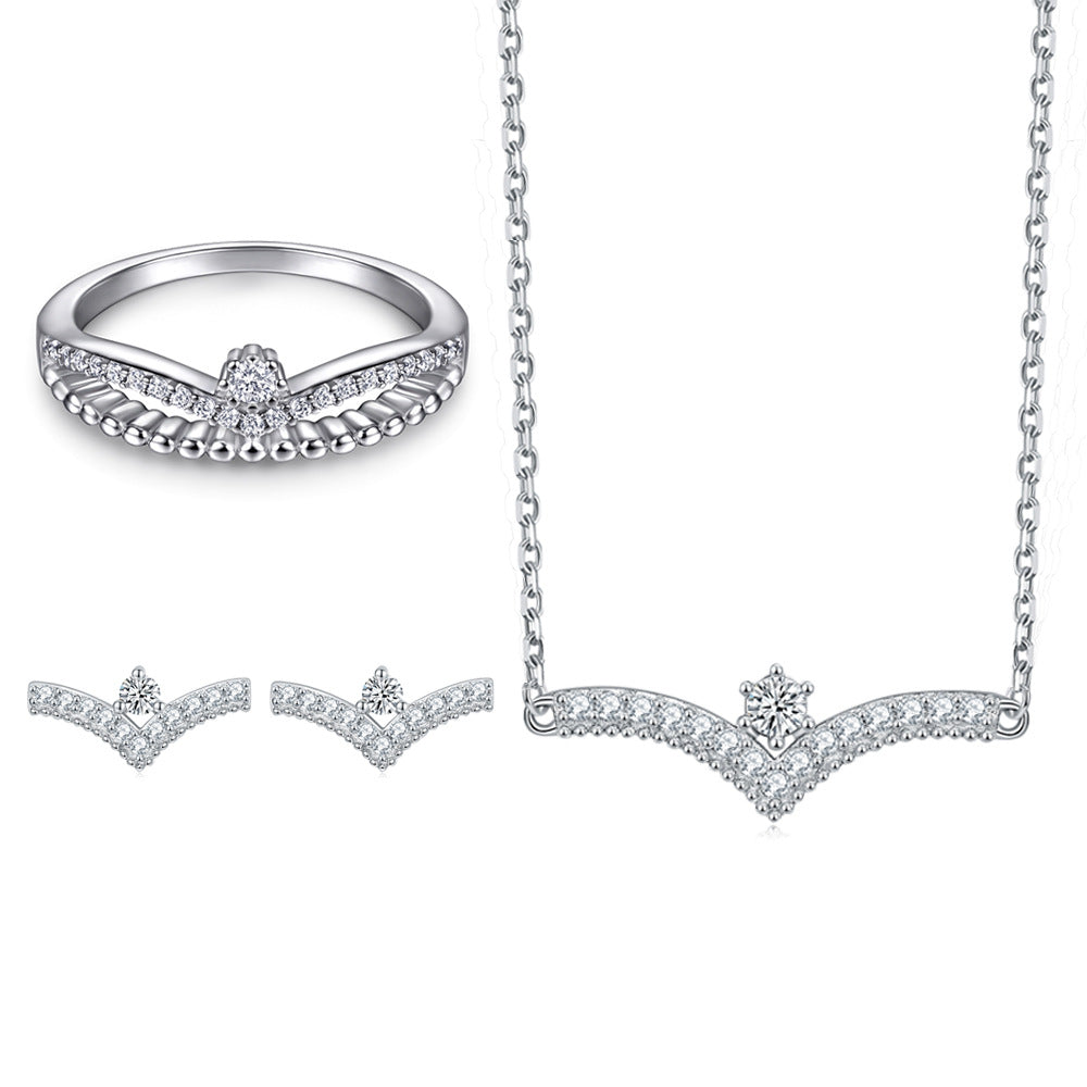 Damenring mit elegantem V-Design und funkelndem Zirkonia-Besatz Shop Nory