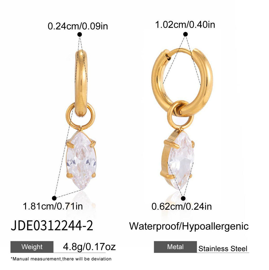Damen Ohrhänger mit elegantem Kristallanhänger und hypoallergener Edelstahlverarbeitung Shop Nory