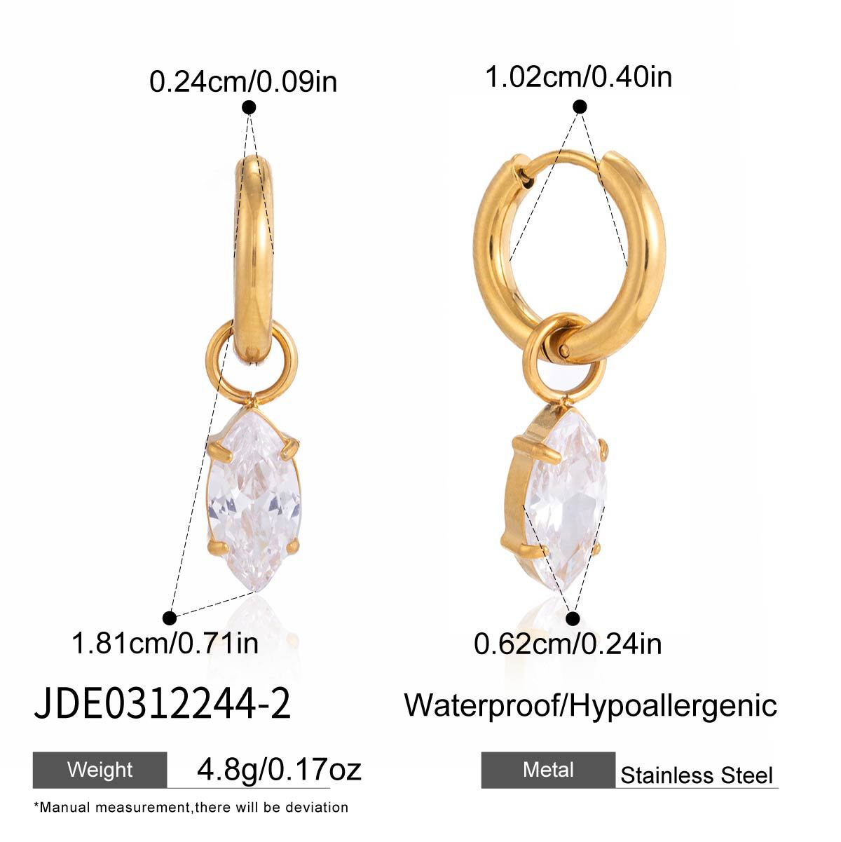 Damen Ohrhänger mit elegantem Kristallanhänger und hypoallergener Edelstahlverarbeitung Shop Nory