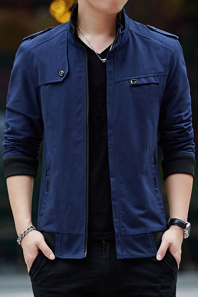 Herren Bomberjacke im Pilotenstil mit Wildlederoptik, Schulterpatten und kariertem Innenfutter Shop Nory