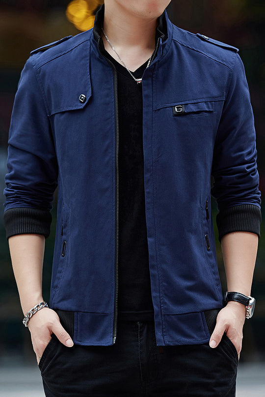 Herren Bomberjacke im Pilotenstil mit Wildlederoptik, Schulterpatten und kariertem Innenfutter Shop Nory