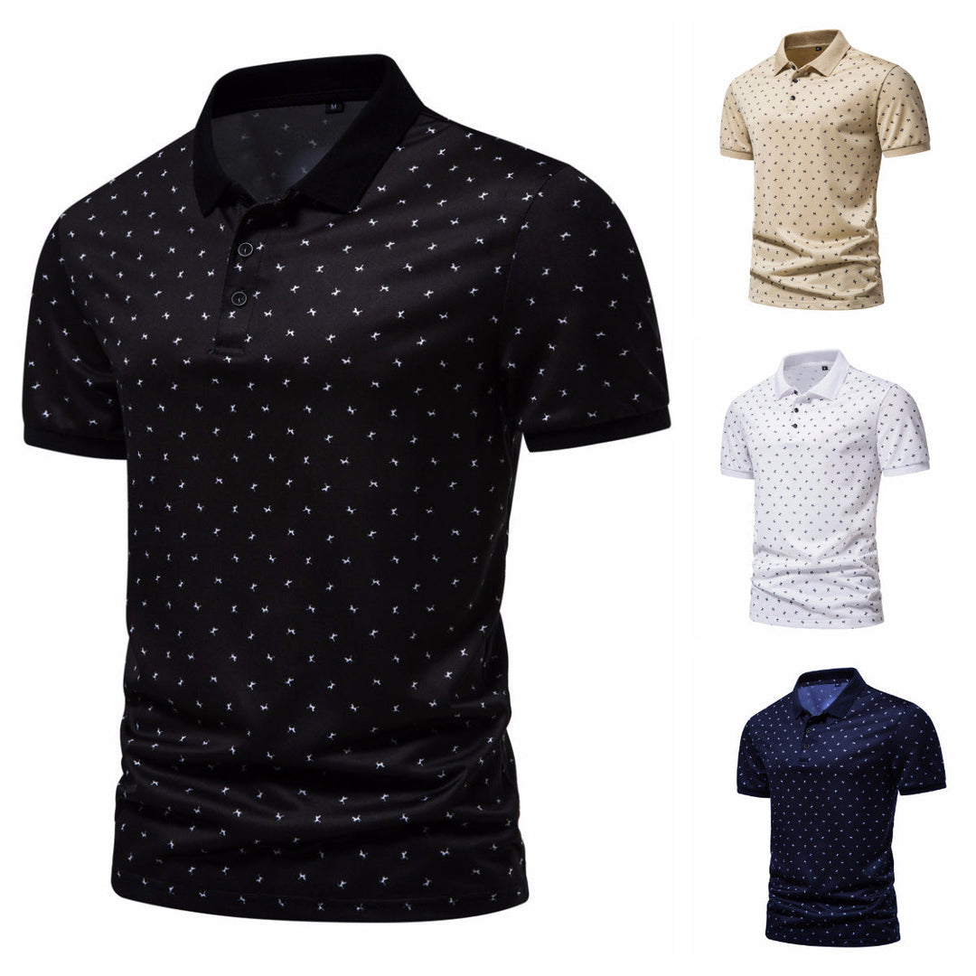 Herren Poloshirt mit modernem Muster und atmungsaktiven Eigenschaften