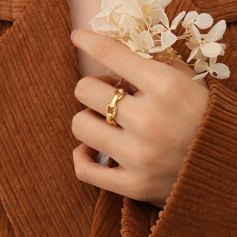 Damenring mit elegantem Kettendesign aus hochwertigem Edelstahl Shop Nory