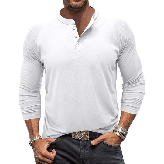 Herren Langarm T-Shirt mit Knopfleiste