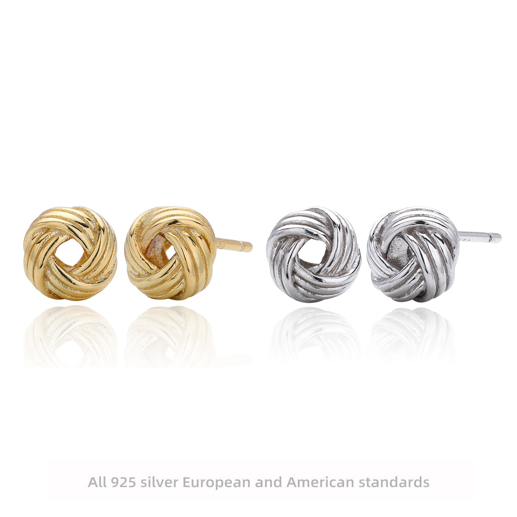 Damen Ohrstecker mit zeitgemäßem Knoten-Design aus hochwertigem 925 Sterling Silber Shop Nory