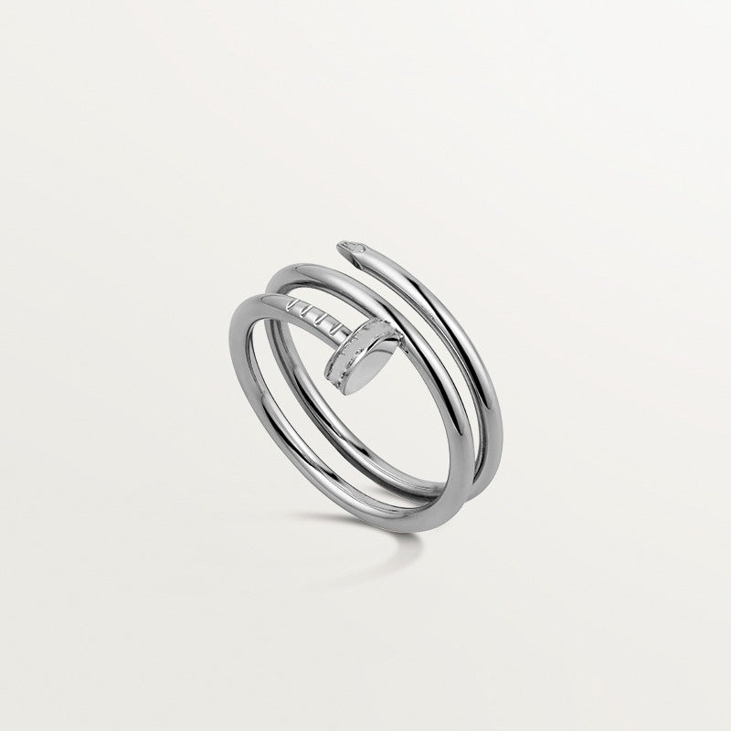 Damenring mit modernem geschwungenem Design und Zirkonia-Besatz Shop Nory