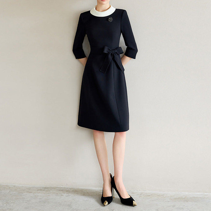 Damen Elegantes Midikleid mit Taillengürtel Shop Nory