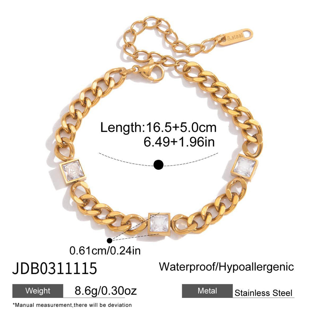 Damen Armband aus hypoallergenem Edelstahl mit edlen Kristallakzenten Shop Nory
