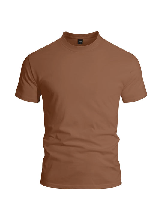 Herren nan eng anliegendes Rundhals-Basicshirt aus Singlejersey mit verstärktem Nackenband