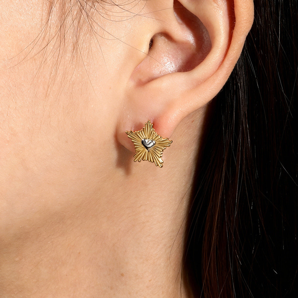 Damen Ring mit herzförmigem Anhänger und eleganter Zierde Shop Nory