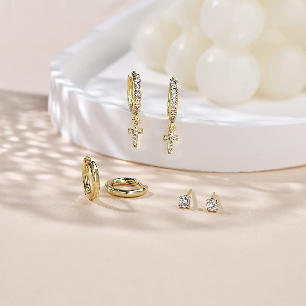 Damen Ohrschmuck-Set mit eleganten Creolen und funkelnden Zirkonia Shop Nory