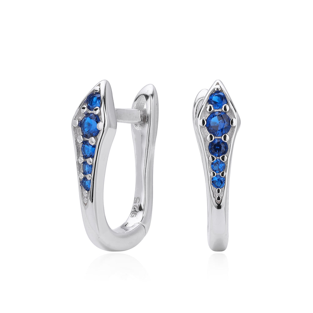 Damen Ohrstecker mit trendigem Design aus 925er Sterling Silber und funkelnden Zirkonia Shop Nory