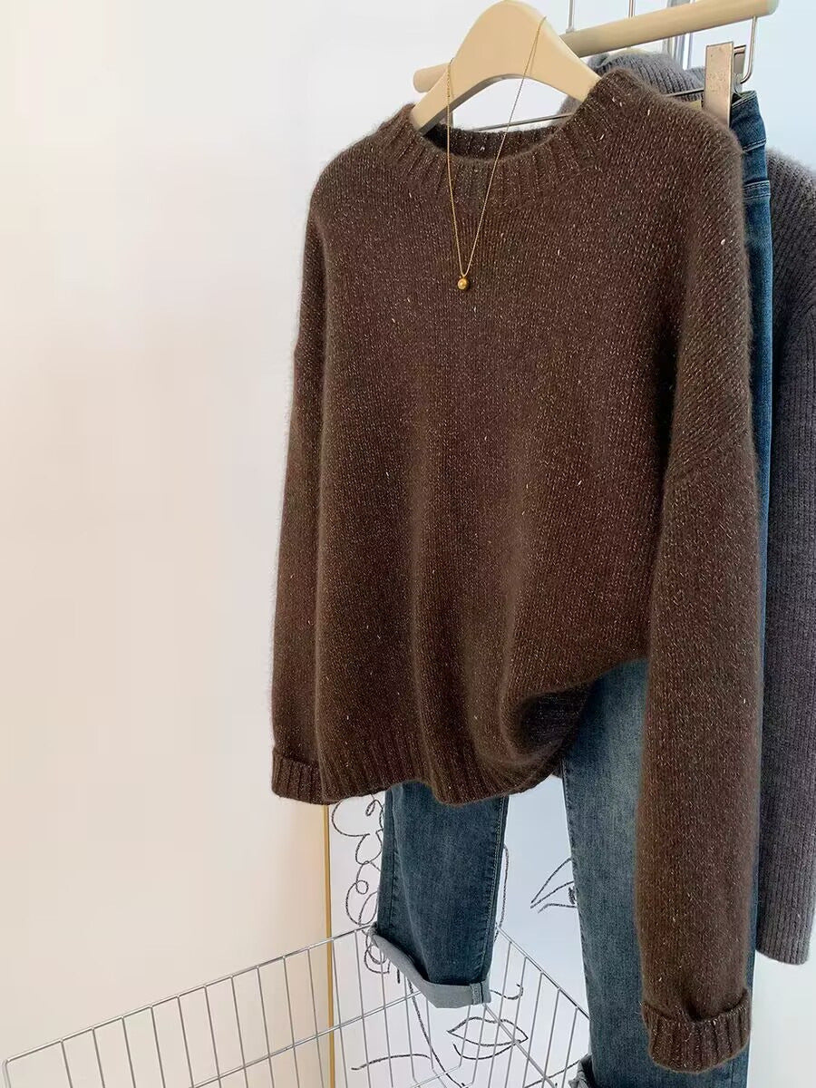 Damen Kuscheliger Oversize‑Pullover im Mohair‑Look mit Rundhalsausschnitt und dezentem Glitzereffekt Shop Nory