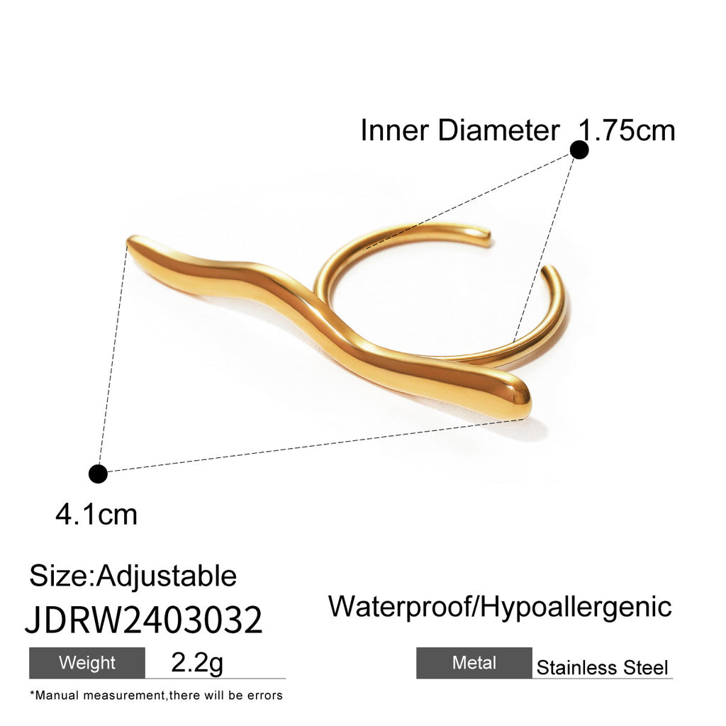 Damen Offener Ring mit elegantem Design und dreifacher Struktur Shop Nory