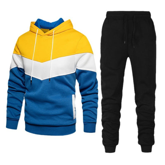 Herren nan athleisure-Set mit Chevron-Kapuze, fleecegefüttertem Pullover und schmal zulaufender Jogginghose Shop Nory