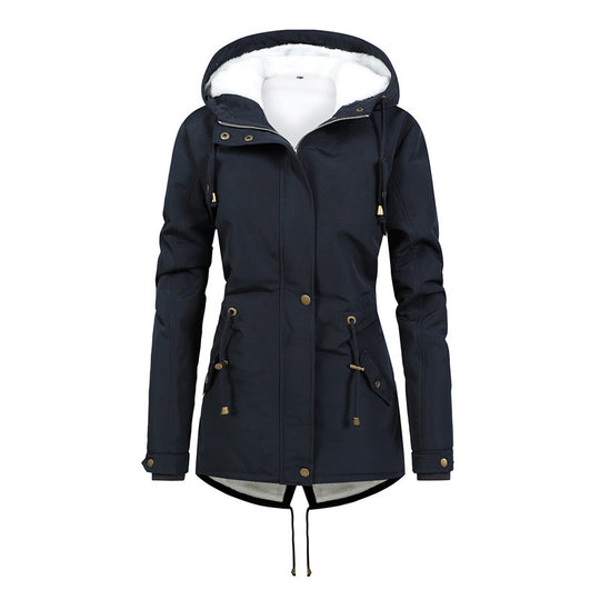 Damen Winddichter Parka mit Kuschelfutter, taillierter Silhouette und Tunnelzug Shop Nory