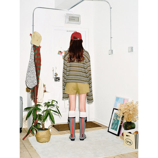 Damen Strick‑Kapuzenpullover mit Katzenohren und Kängurutasche Shop Nory