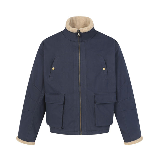 Herren Kurzblouson im Field‑Style mit Teddyfutterkragen und Cargo‑Taschen Shop Nory