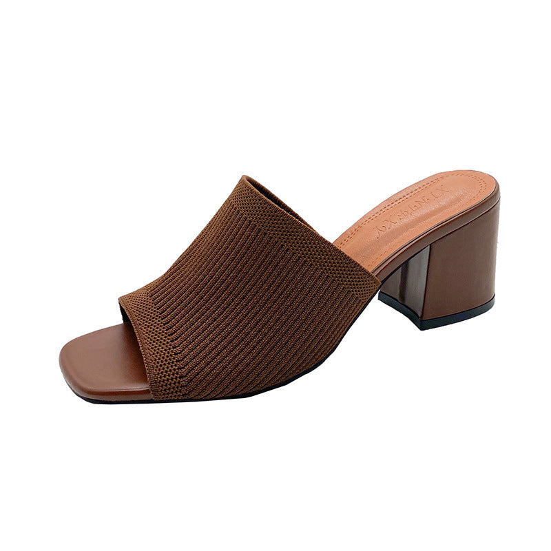 Damen Absatzschuhe mit komfortablem Strickdesign