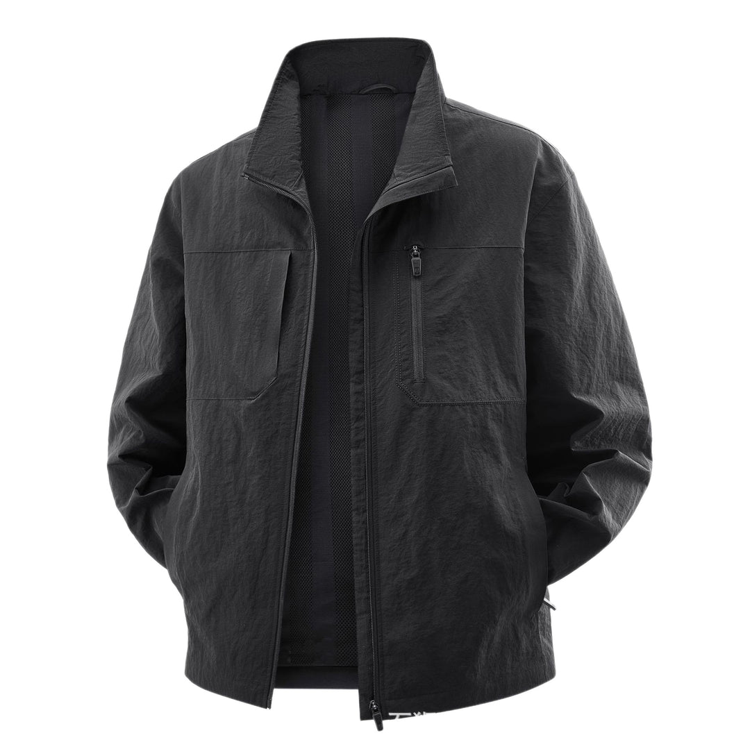 Herren Leichte Field-Utility-Jacke mit Mesh‑Futter, Stehkragen und Reißverschlusstaschen Shop Nory