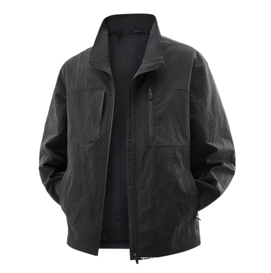 Herren Leichte Field-Utility-Jacke mit Mesh‑Futter, Stehkragen und Reißverschlusstaschen Shop Nory