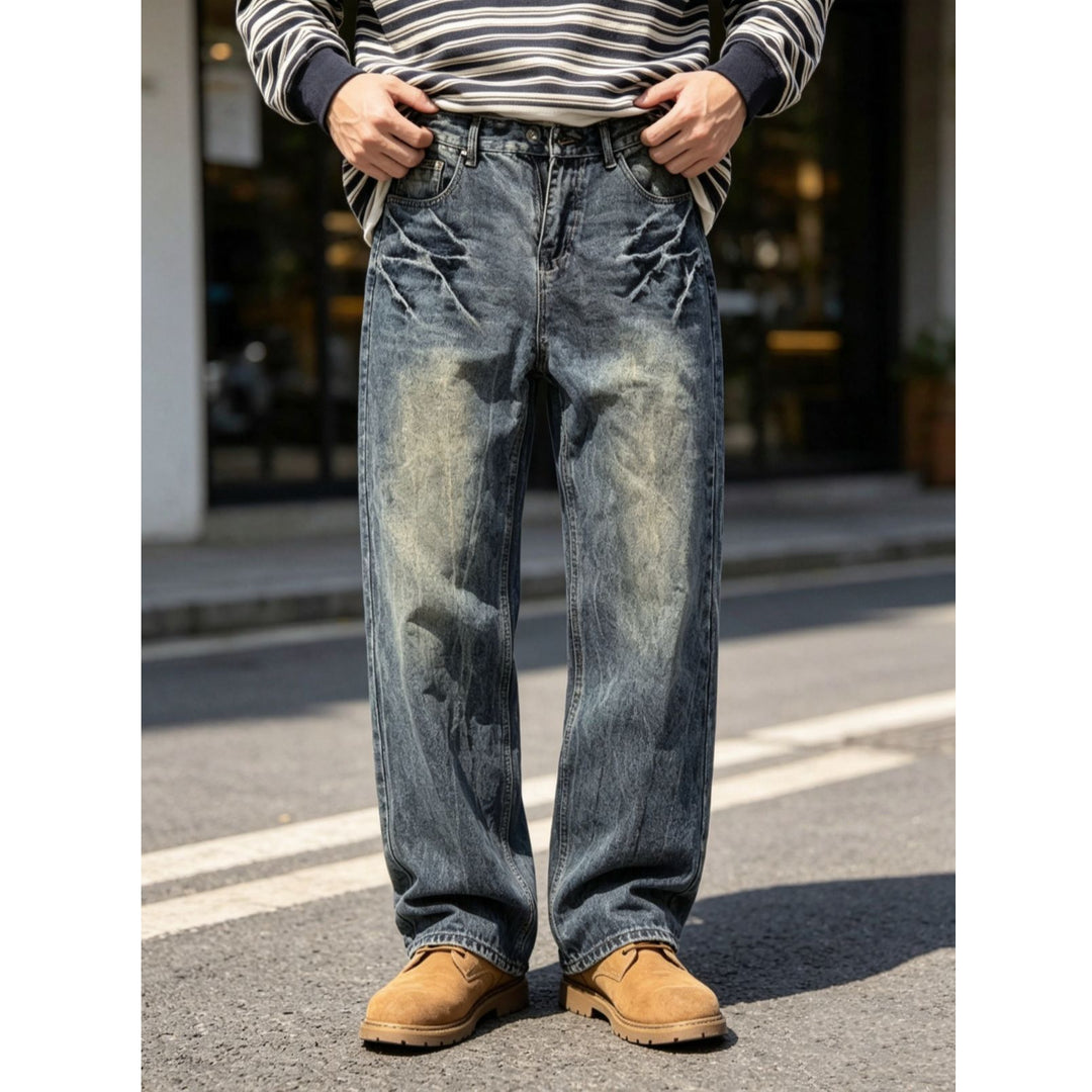 Herren Bequeme und lässige Weit geschnittene Jeans Shop Nory