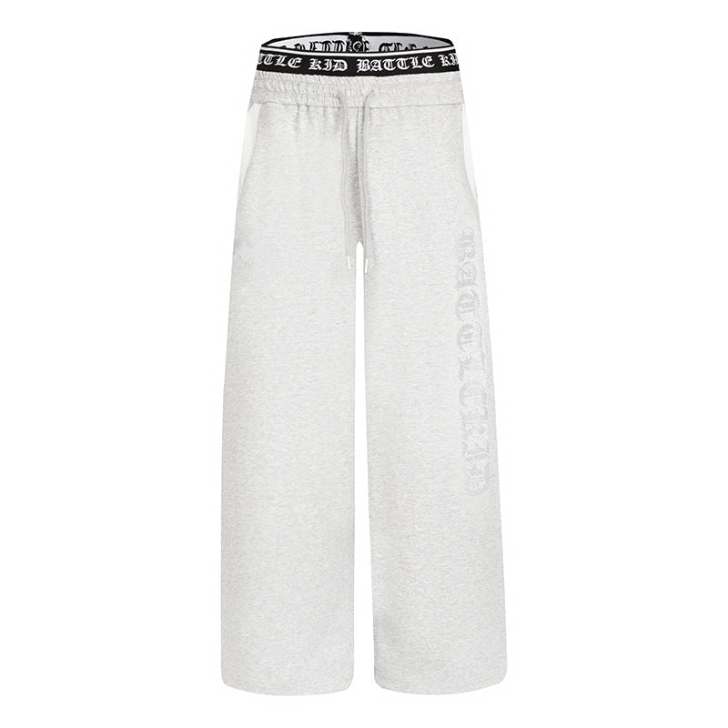 Damen weite Lounge-Jogginghose mit hohem Logobund, Gothic-Print und Kordelzug Shop Nory