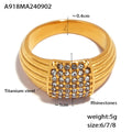 Damenring aus hochwertigem Titanstahl mit eindrucksvollem Rhinestone-Besatz Shop Nory