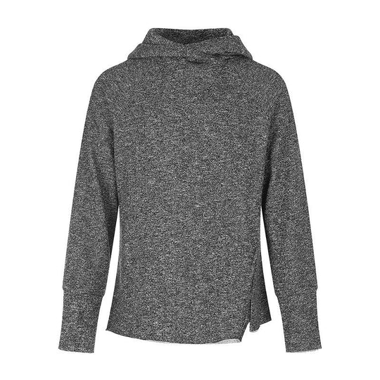 Damen Pullover‑Hoodie mit feinem Strukturstrick, seitlichen Schlitzen und verlängerten Bündchen Shop Nory