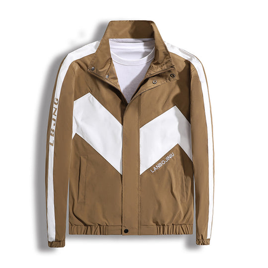 Herren Sportliche Übergangsjacke mit hohem Kragen und modernen geometrischen Akzenten Shop Nory