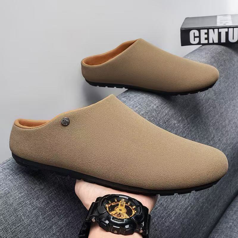 Herren Gefütterte Microfaser-Hausschuhe-Mules mit rutschfester Gummisohle Shop Nory