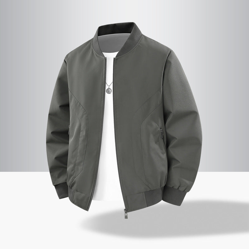Herren Leichte winddichte Bomberjacke mit Rippbündchen und Reißverschlusstaschen Shop Nory