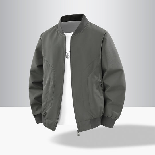 Herren Leichte winddichte Bomberjacke mit Rippbündchen und Reißverschlusstaschen Shop Nory