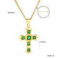 Damen Halskette mit kunstvollem Kreuzanhänger und facettiertem Zirkonia Shop Nory