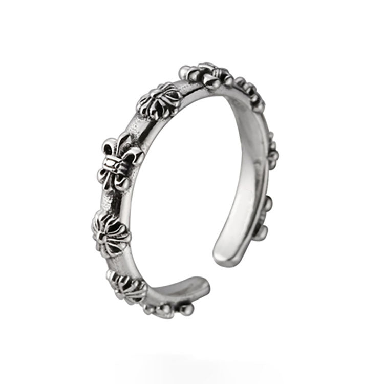 Damen handgefertigter Ring mit floralen Details Shop Nory