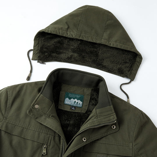 Herren Wattierte Winterparka mit Teddyfutter, Kapuze und robustem Canvas Shop Nory