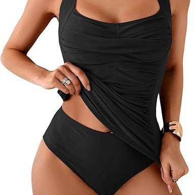 Damen Tankini Badeanzug mit femininem Schnitt und raffinierten Rüschen