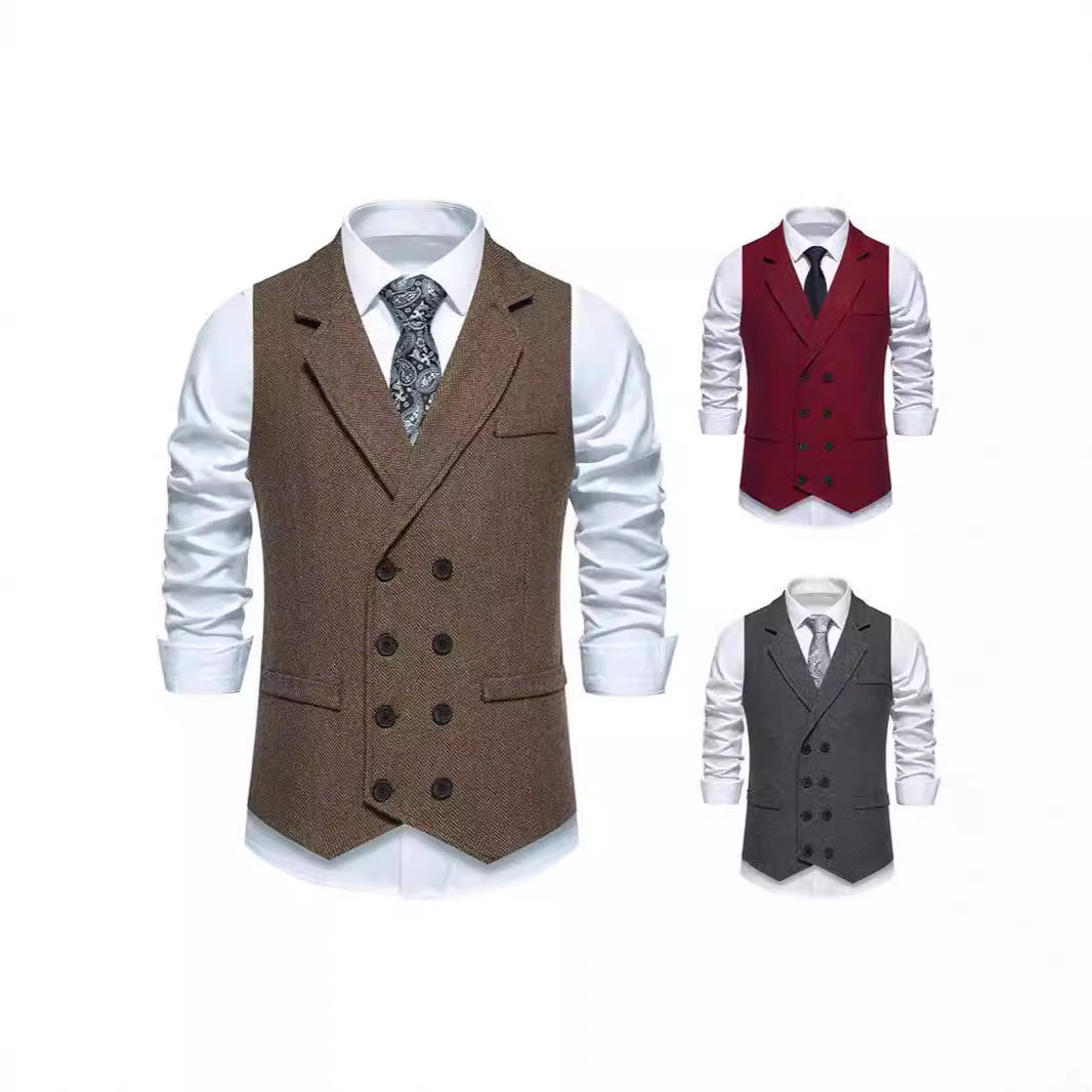 Herren Elegante Anzugweste mit klassischem Hahnentrittmuster und modernem Schnitt