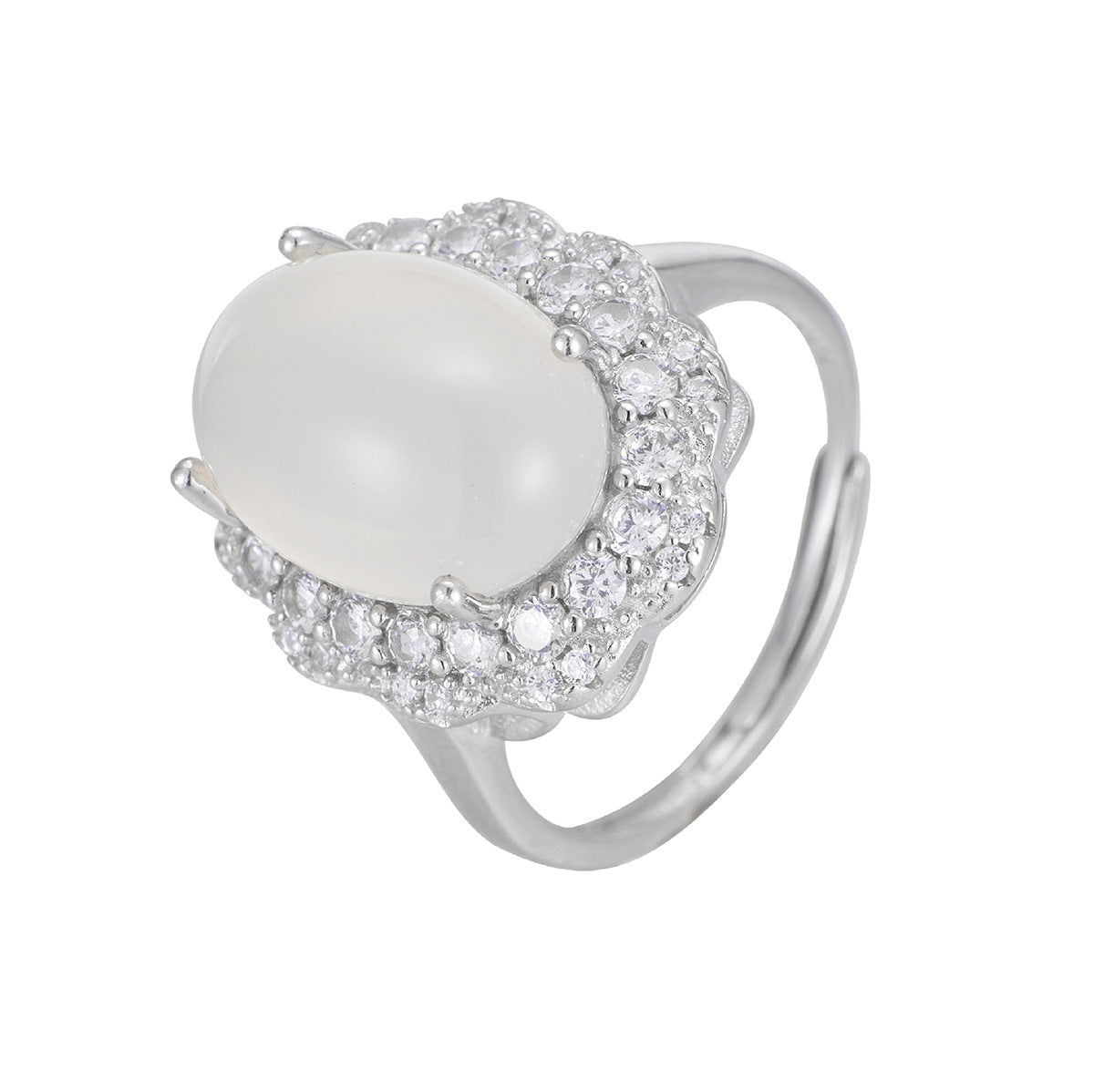 Damen Ring mit hochwertigem Mondstein und funkelndem Zirkonia Shop Nory