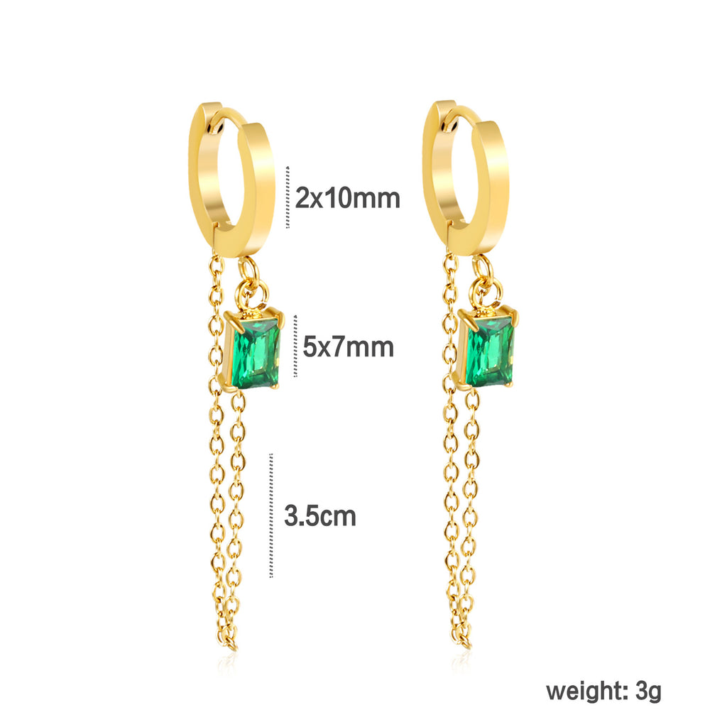 Damen Hängende Ohrhänger mit funkelnden Kristallen und eleganter Goldverzierung Shop Nory