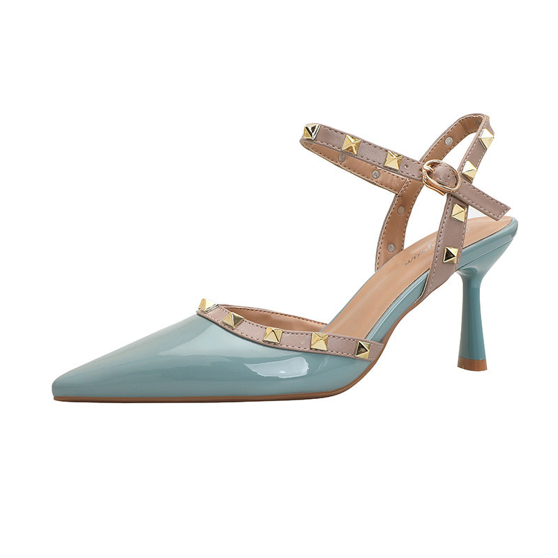 Damen stilvolle Slingback-Pumps mit dekorativen Nieten
