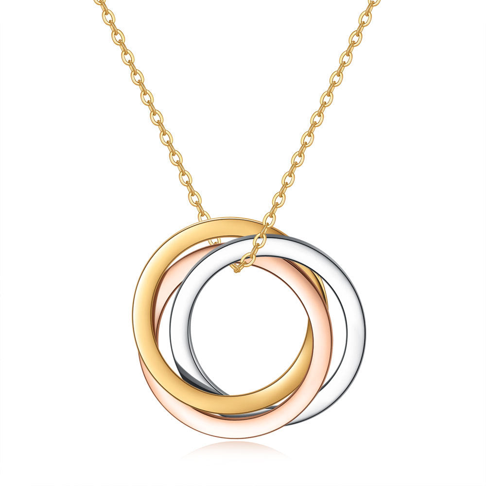 Damen Halskette mit ineinandergreifenden Ringen Shop Nory