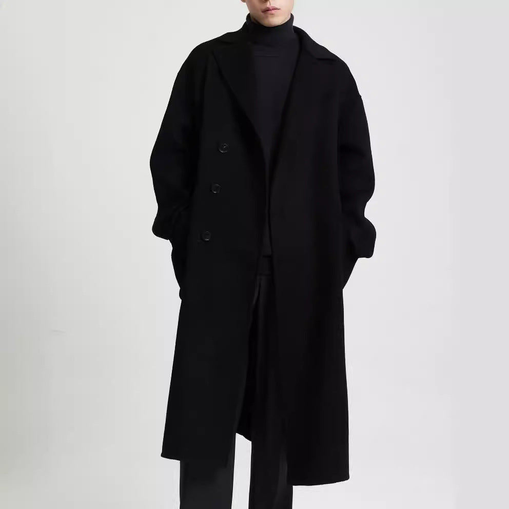 Herren Oversize Doppelreiher Wollmantel mit weitem Schnitt und klassischem Revers Shop Nory