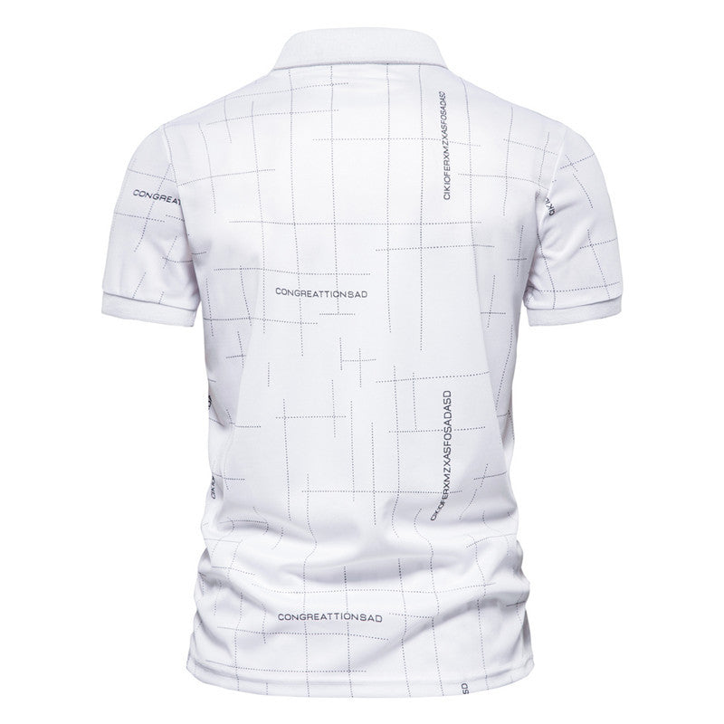 Herren Poloshirt mit modernem grafischen Druck und atmungsaktiver Funktion