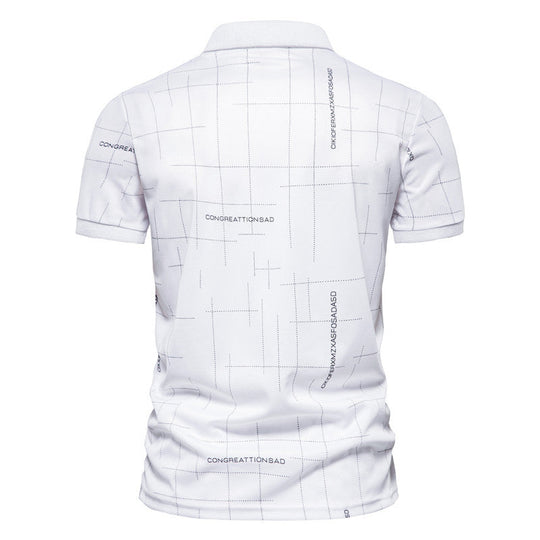 Herren Poloshirt mit modernem grafischen Druck und atmungsaktiver Funktion