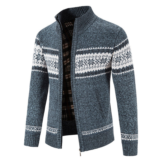 Herren Norweger-Strickzipjacke mit Stehkragen, wärmendem Fleecefutter und Reißverschluss Shop Nory